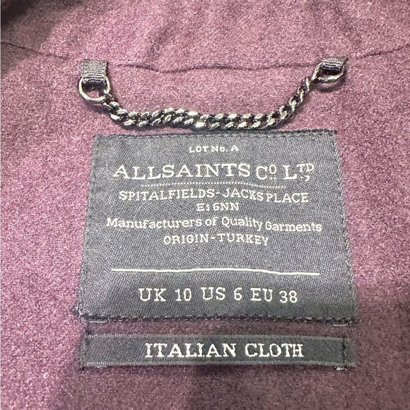 ALLSAINTS Wool Blazer Size 6 - Picture 6 of 8